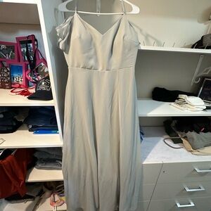 Birdy Grey One Shoulder Dress in Light Gray